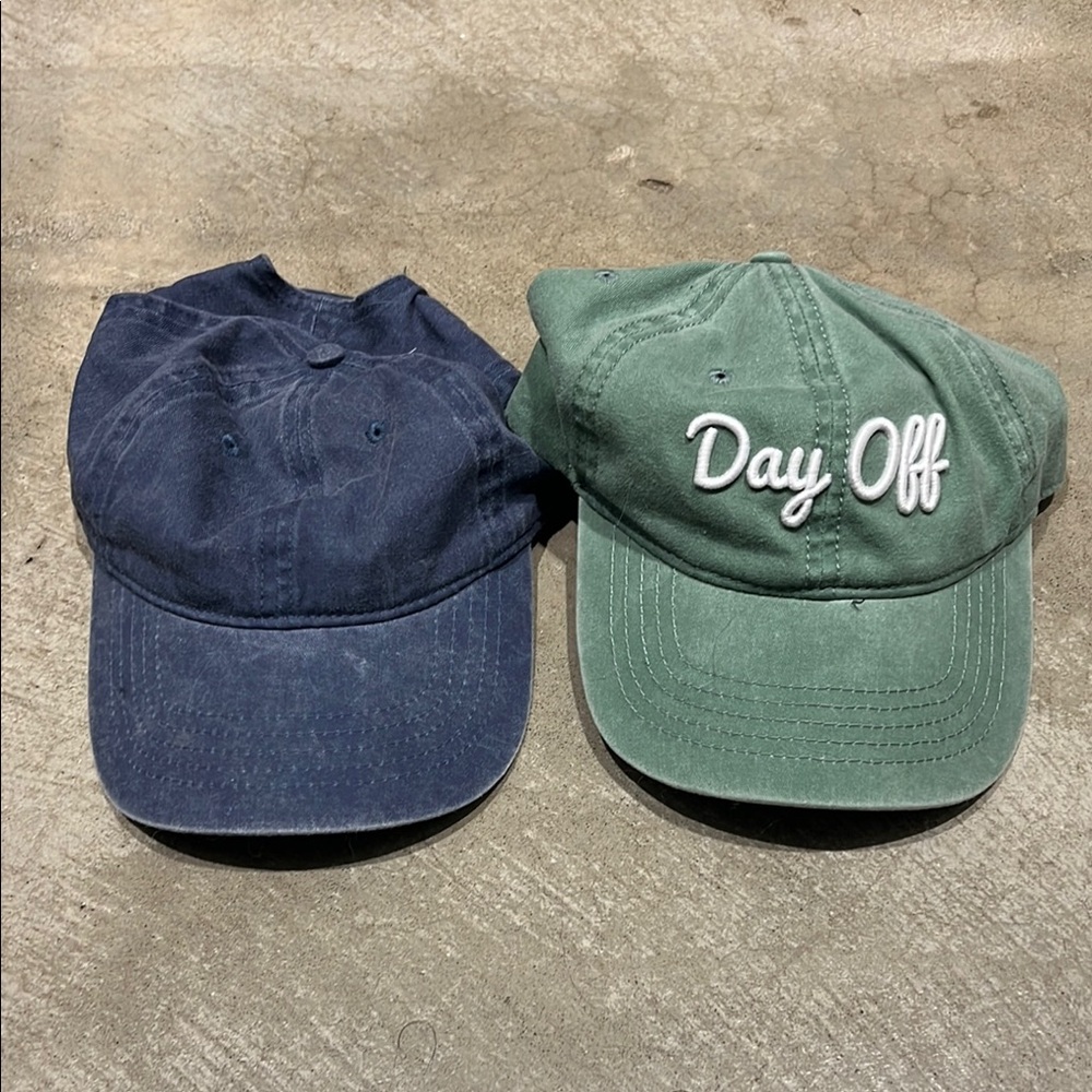 Green and Blue 'Day Off' Caps